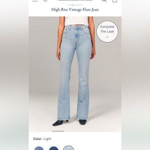 Abercrombie high rise vintage flare jeans 0 regular